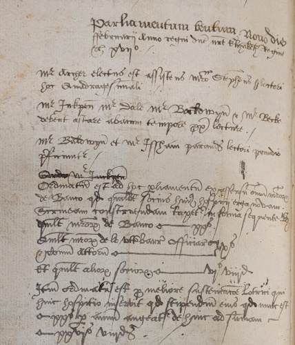 Order for financial contributions towards the new screen, 9 February 1575 (MT/1/MPA/3)